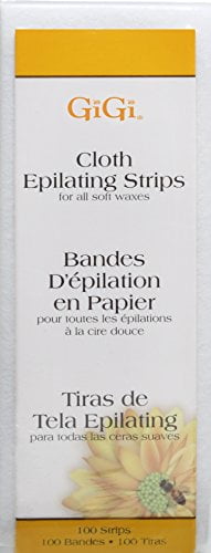 GiGi Small Cloth Epilating Strips for Face and Bikini Hair Waxing/Hair Removal, 100 Pieces