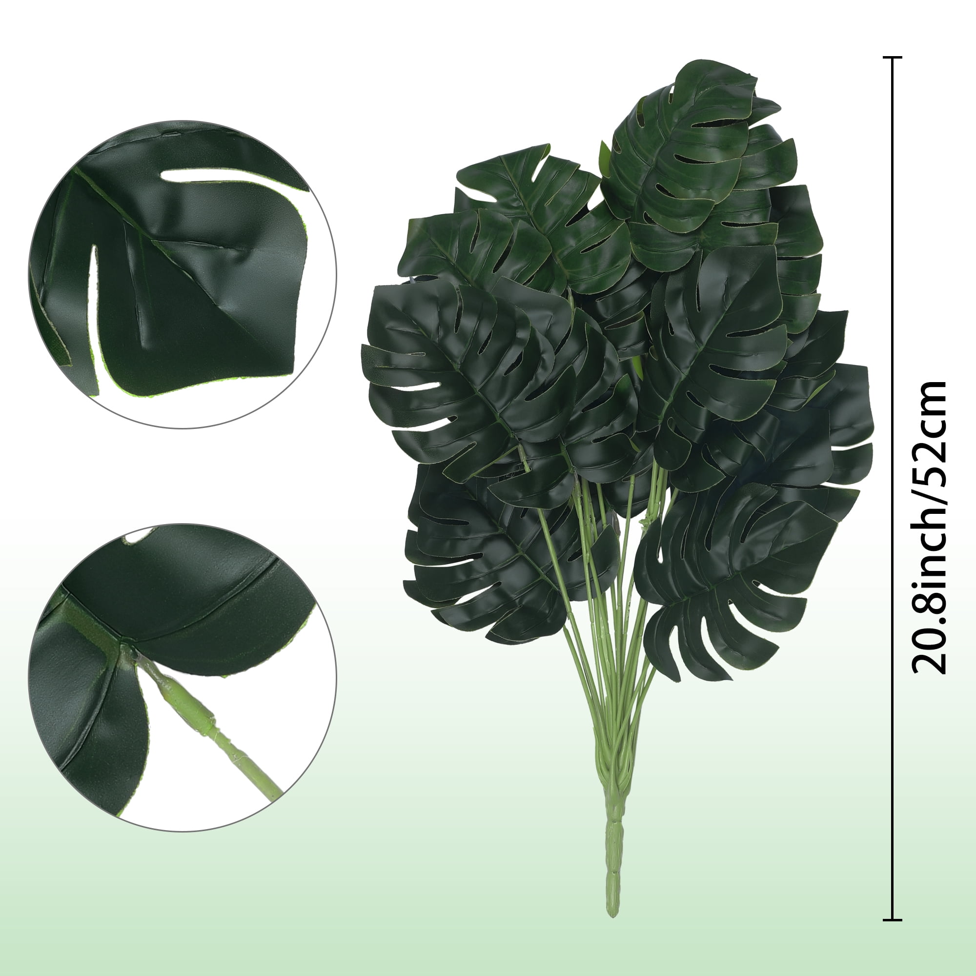 Unique Bargains Artificial Stems Leaves Faux Greenery Plants for Home Decor Green Leaves