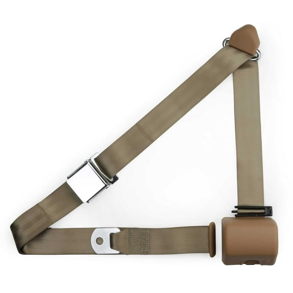 RetroBelt Tan Aviation 3-Point Shoulder Belt Seat Belt Safety Classic
