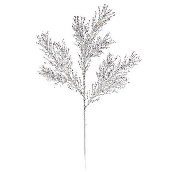 Darice Christmas Floral Silver Mini Christmas Pick Shimmer 13.5 Inches