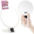 thumbnail image 2 of Handheld Magnifying Mirror, Double Sided Travel Magnifying Mirror with 30X/1X Magnification, 360°Adjustable Handle and 120pcs 8-16mm Eyelash Clusters, Portable Multi-Purpose Makeup Mirror, 2 of 8