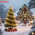 thumbnail image 4 of Metal Hanging Christmas Tree Wind Spinner - Decorative Geometric Design with Intricate Black & White Patterns for Festive Yard Decor, 4 of 7