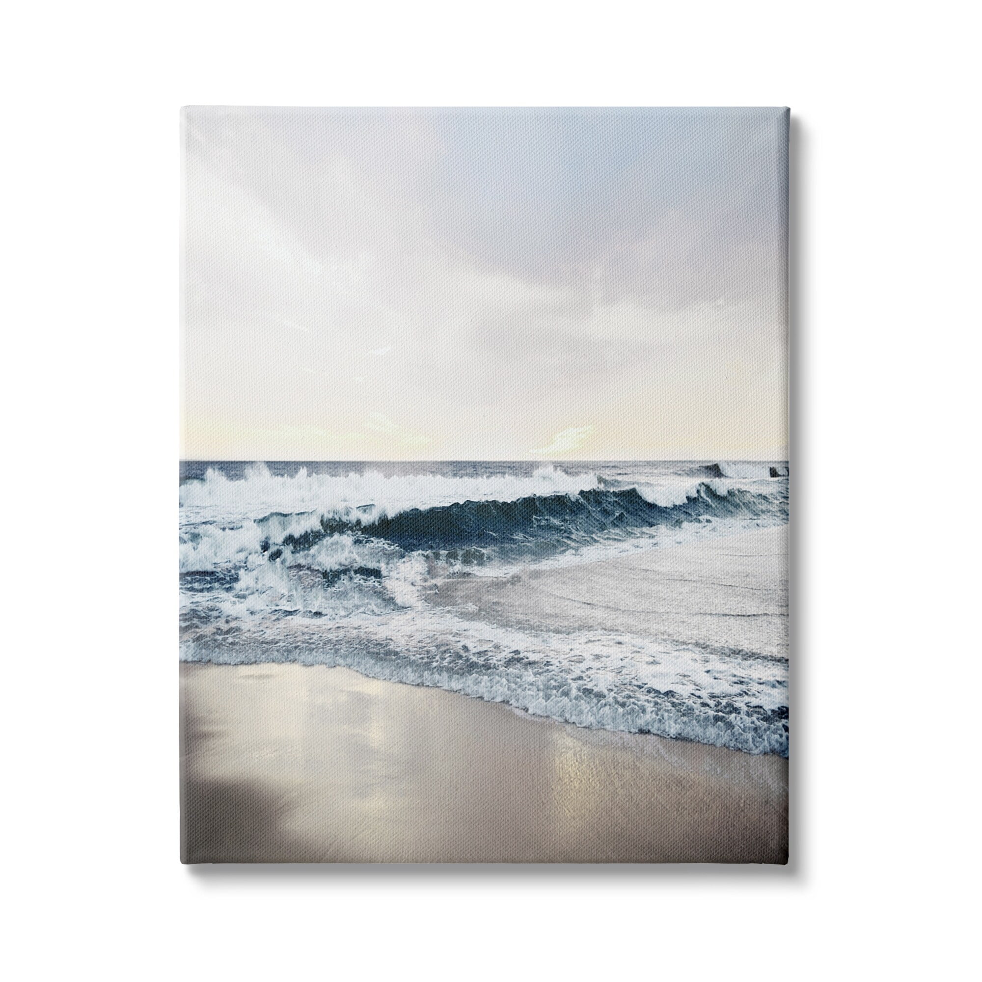 Turbulent Shoreline Morning Sunrise Beach Coast Tide Waves 24 in x 30 in Painting Canvas Art Print, by Stupell Home Décor