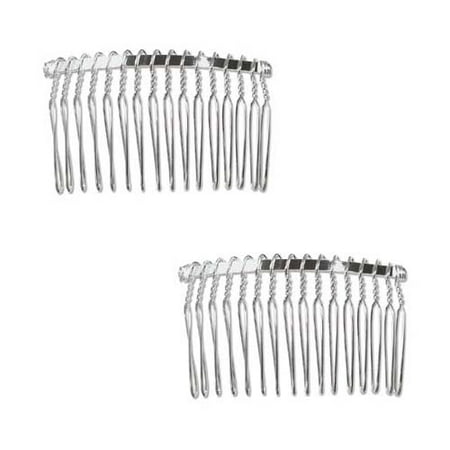 Silver Plated Fancy Hair Combs - Fun Craft Beading Project 2 1/2 Inches