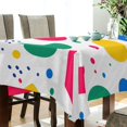 thumbnail image 5 of Yayeee Tablecloths 54" x 54" Rectangle Wrinkle Resistant Party Table Cover, Colorful Round, 5 of 8