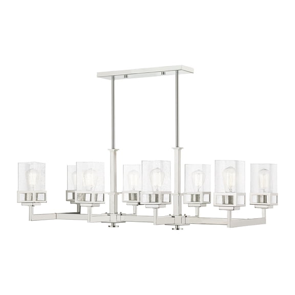 Livex Lighting Harding 8 Light Linear Chandelier in Polished Chrome