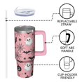 thumbnail image 3 of Halloween Cup, Skeleton Pumpkin Tumbler with Handle and Straw 30oz, Insulated Spooky Gift Mug, 3 of 5