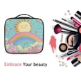 thumbnail image 6 of FORMRS Travel Makeup Bag Large Capacity Train Case Cosmetic Organizer with Adjustable Dividers, Retro Blue Rainbow, 6 of 8