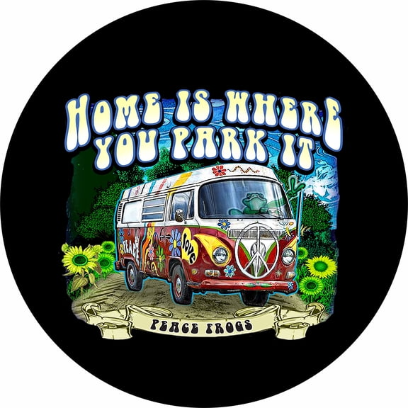 TIRE COVER CENTRAL Bus Home Is Where You Park It Spare Tire Cover 245/75R17