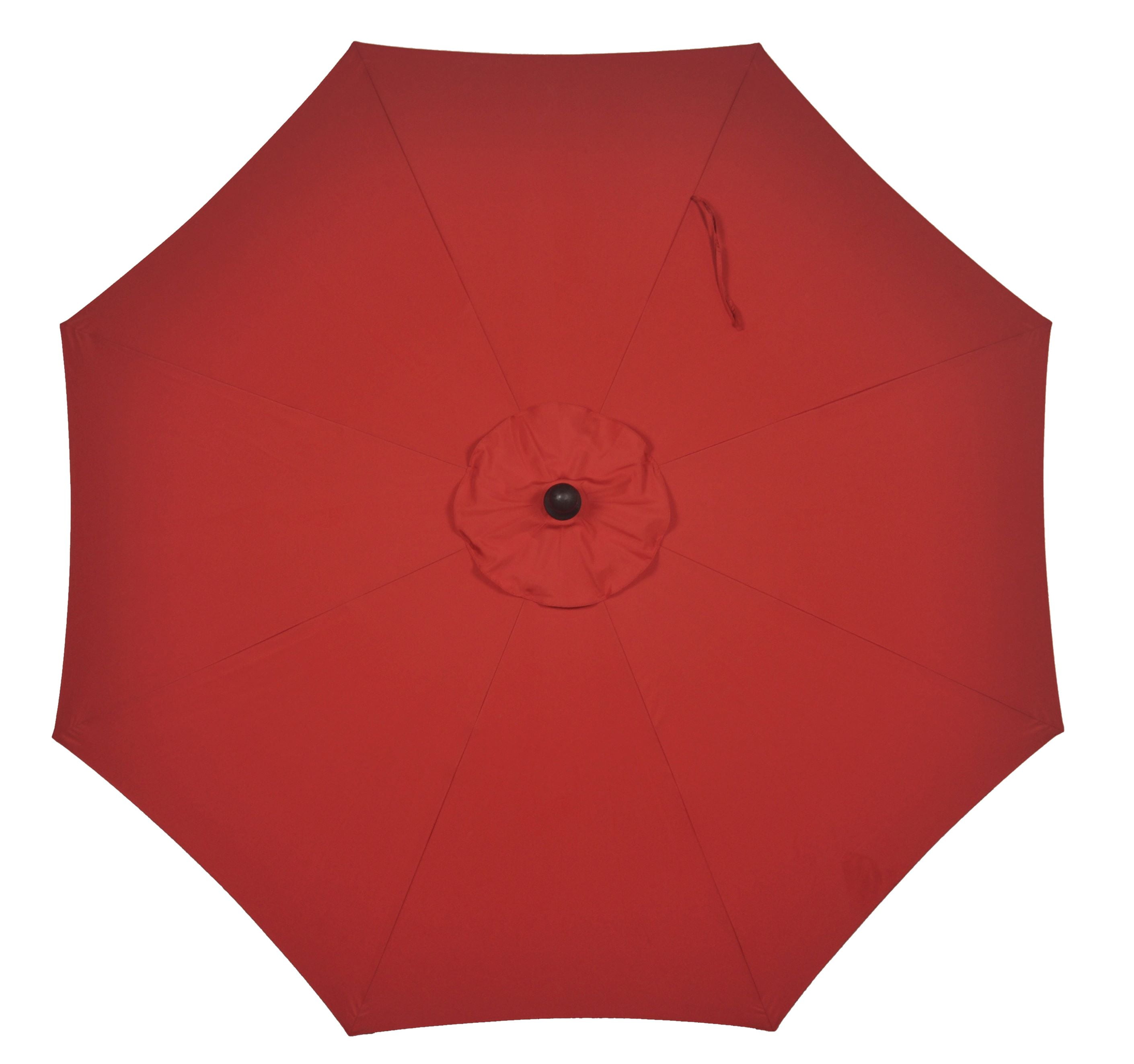 Better Homes & Gardens 9ft Red Solid Print Round Tilting Crank Patio Umbrella