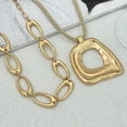 thumbnail image 6 of Women's Layered Gold Irregular Geometric Square Pendant Necklace Unique Punk Hip-Hop Style Oval Openwork Chain Necklace Fashion Accessories Creative Jewelry Women's Jewelry, 6 of 7