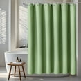 thumbnail image 4 of SIXLON Sage Green Waterproof Polyester Waffle Shower Curtain with 12 Hooks, 72" x 72", 4 of 6