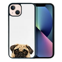 FINCIBO Soft Rubber Protector Cover Case for Apple iPhone 13 6.1" 2021 (NOT FIT Apple iPhone 13 mini 5.4" 2021/iPhone 13 Pro 6.1" 2021/iPhone 13 Pro Max 6.7" 2021), Animal Pug Puppy Dog