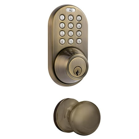 Keyless Entry Deadbolt and Door Knob Lock Combo Pack with Electronic Digital KeypaD Antique