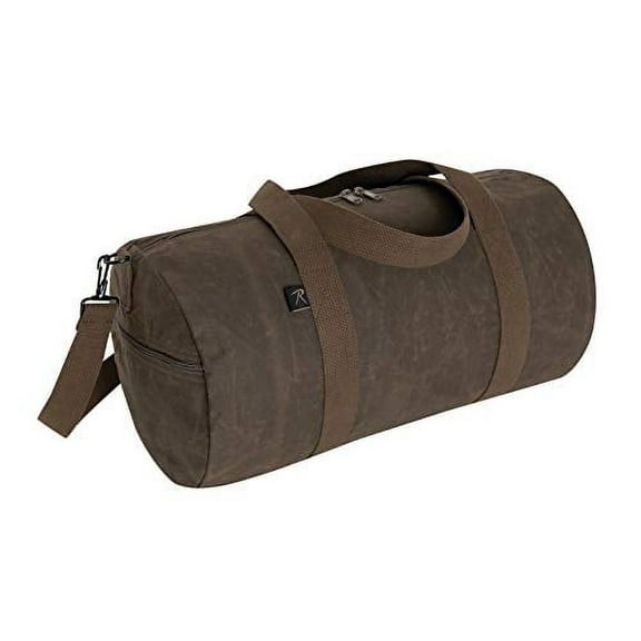 Rothco 19335 19 in. Waxed Canvas Shoulder Duffle Bag, Brown