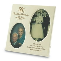 Dicksons 50th Wedding Anniversary Oval Double Picture Resin Stone Picture Frame