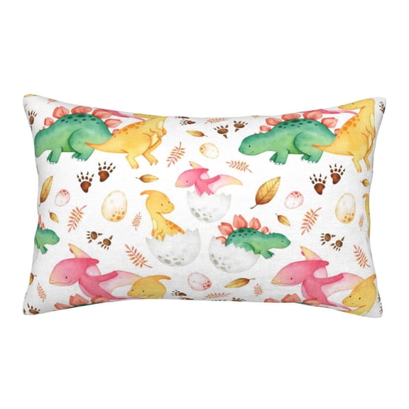 Fuzoiu Cute Baby Dinosaurs Print Fuzzy Pillowcases, Super Soft Pillow Case Cover with Zipper for Bedroom, Sofa, Couch,Cozy Pillow Shams for All Seasons-14"x20"