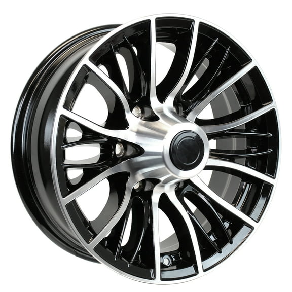 eCustomrim Aluminum Trailer Wheel 16X6 16" Evolution Black 6 Lug On 5.5" Center Rim