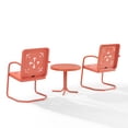thumbnail image 6 of Crosley Furniture Azalea 3Pc Retro Outdoor 2 Chair & Table Set in Coral Gloss, 6 of 10