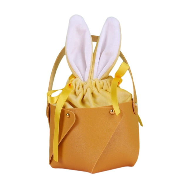 Bolsas de conejito de Pascua, bolsas de golosinas de conejito de Pascua, bolsas de regalo con cordón, regalos de Pascua Amarillo