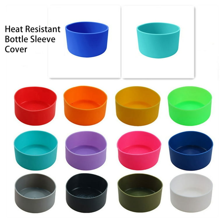 Frogued 7.5/9cm Water Bottle Bottom Cover Thick Solid Color Elastic Flexible Anti-deformed Protective Silicone Heat Resistant Bottle Sleeve Cover for