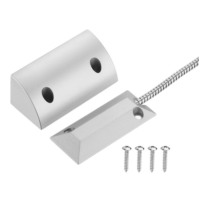 Unique Bargains Garage Door Sensor, NO Wired Magnetic Contacts Switch with Adjustable Bracket