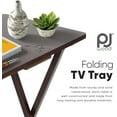 thumbnail image 4 of PRZL Conventional Solid and Sturdy Wood Construction Portable Folding TV Snack Tray Table Desk Serving Stand, Espresso (2-Piece Set), 4 of 16
