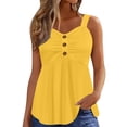 thumbnail image 2 of Ahdbta Womens Cute Babydoll Tank Tops Sleeveless Ruched Front Button Summer Peplum Flowy Going Out Y2K Camisole, 2 of 9
