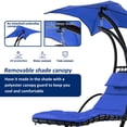 thumbnail image 2 of Hanging Chaise Lounger with Removable Canopy, Outdoor Swing Chair with Steel Frame and Built-in Pillow, Hanging Curved Chaise Lounge Hammock Chair with Stand for Patio, Porch, 2 of 7
