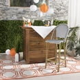 thumbnail image 2 of SAFAVIEH Ford Outdoor Stacking French Bistro Bar Stool, Grey/White, 2 of 9