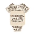 thumbnail image 2 of Daiia Cows On The Farm Printed Unisex-Baby Short Sleeve Onesies Bodysuits Baby Climbing Clothes Soft and Comfortable Romper with Expandable Shoulder Design-9M, 2 of 8