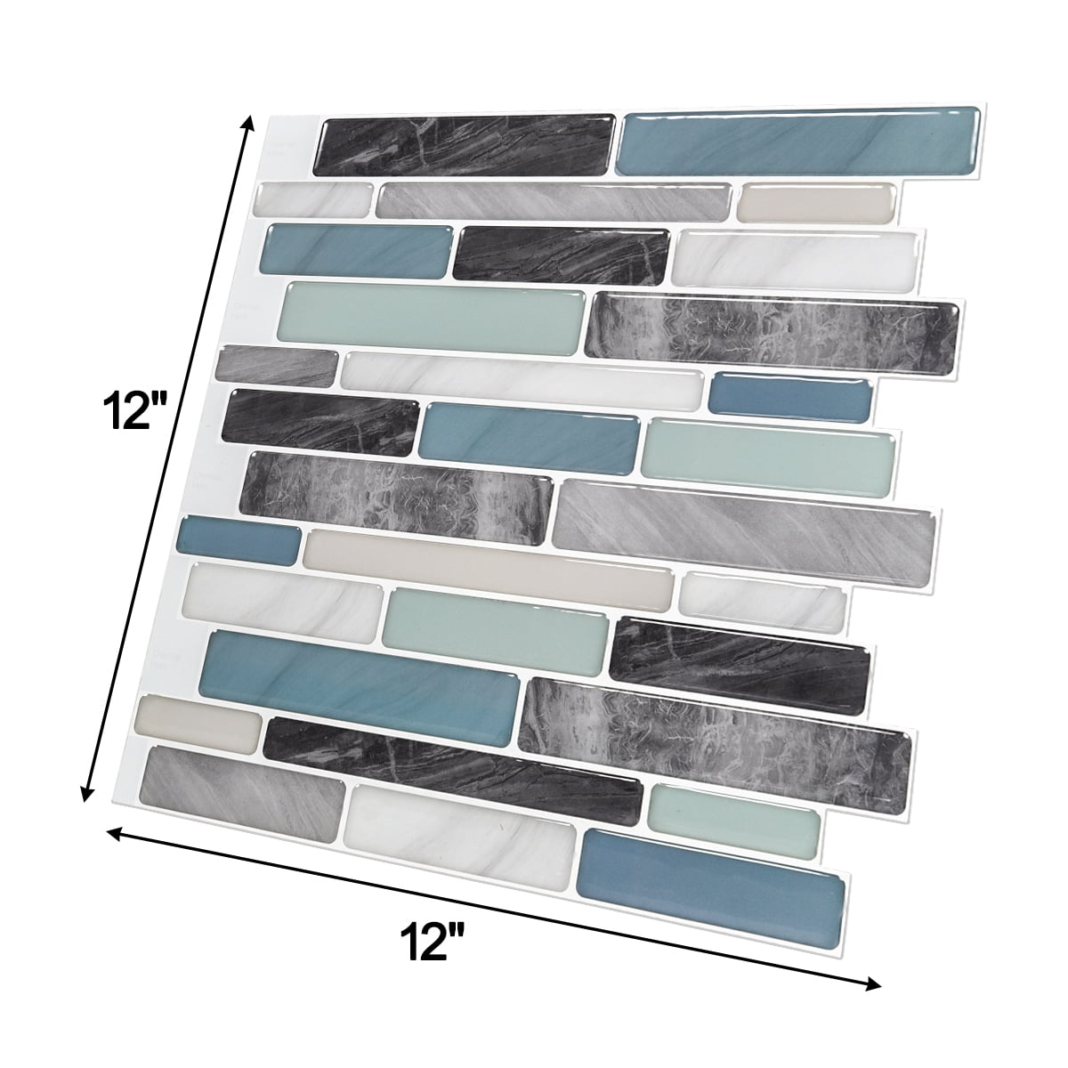 Long King Peel and Stick Backsplash Tile Blue Marble Tile  12 in. x 12 in. (10-Pack)