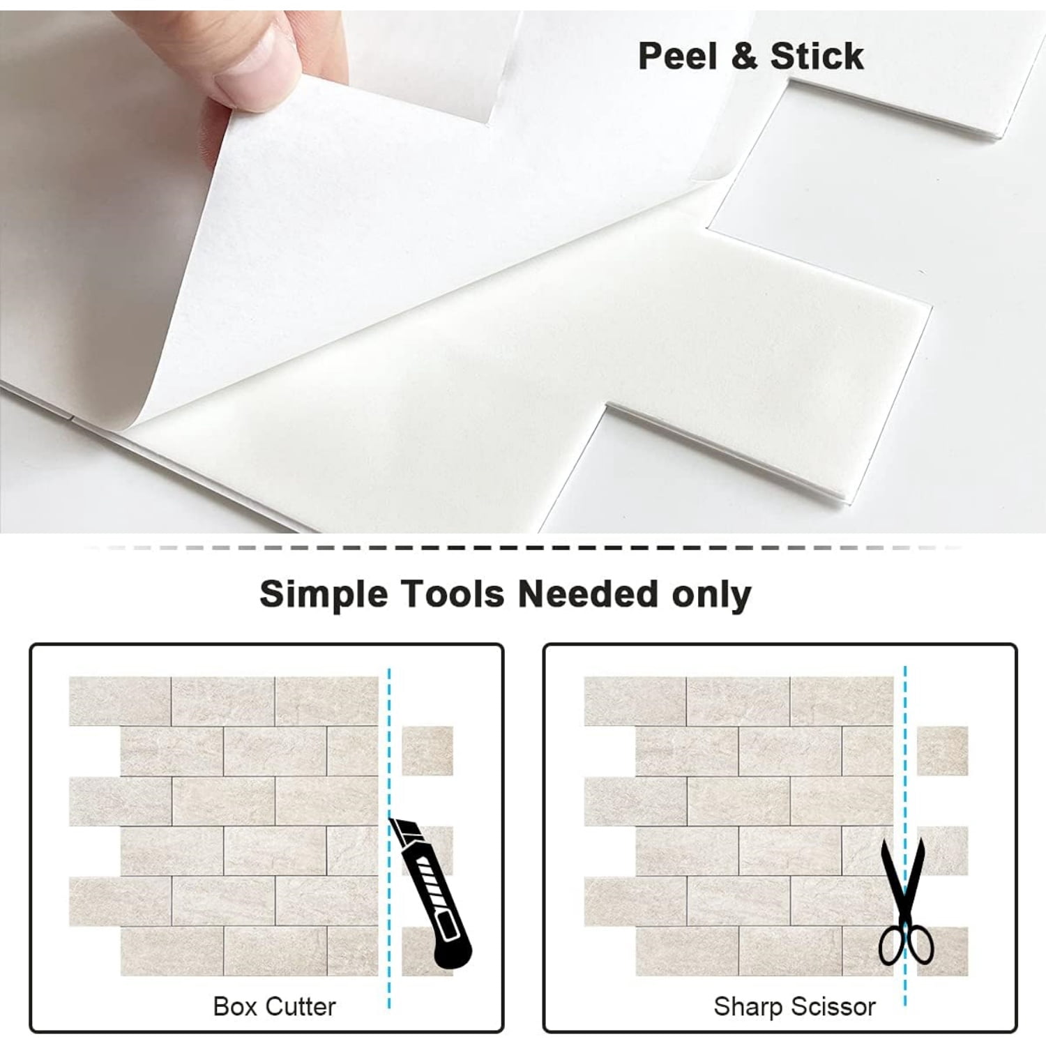 Peel and Stick Backsplash for Kitchen,Bathroom Wall Backsplash Tile Peel and Stick Shower Tiles Waterproof(10sheets,Rustic Beige)