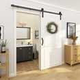 thumbnail image 6 of WINSOON 13FT Single Sliding Barn Door Hardware Closet Kit Rustic J Style Hanger Black Finish, 6 of 7