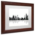 thumbnail image 3 of Trademark Fine Art "Detroit Michigan Skyline BG-1" Canvas Art by Marlene Watson, White Matte, Wood Frame, 3 of 4