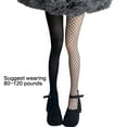thumbnail image 5 of Misright Women's AB Asymmetrical Color Blocked Tights Gothic Fishnet Velvet Pantyhose, 5 of 21