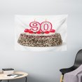 thumbnail image 1 of 90th Birthday Decorations Tapestry, Birthday Cake with Cherries Burning Candles Number Ninety, Wall Hanging for Bedroom Living Room Dorm Decor, 60W X 40L Inches, Red Brown White, by Ambesonne, 1 of 2