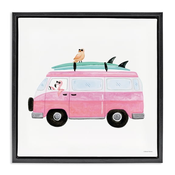Stupell Industries Coastal Black Floating Frame Canvas Art, 18 x 18, by Rachel Nieman