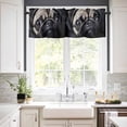 thumbnail image 2 of Cute Dog Valances for Windows Farmhouse Kitchen Curtains Valances Rod Pocket Valance Curtains for Kitchen Windows Black Pet Retro Picture Window Valances for Bathroom Bedroom 54"x18", 2 of 6