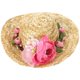 thumbnail image 3 of FELTECHELECTR 1 sombrero de paja para perro, sombrero de paja con margaritas, accesorio para cachorro, estilo hawaiano (flor rosa M), 3 of 6