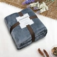 thumbnail image 2 of Pompotops Dark grey Throw Blanket, Blanket Coral Blanket Small Summer Single Towel Thin Quilt Office Lunch Break Conditioning Flannel Nap Blanket, 2 of 3