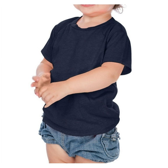 Kavio! Unisex Infants Crew Neck Short Sleeve Tee Navy 6M