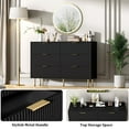 thumbnail image 7 of Kselythan Fluted Wood Dresser 6 Drawers Dresser for Bedroom,Large Modern Chest of Drawers,Modern Dressers TV Stand,Dresser with Gold Handle,Wood Drawer Organizer for Bedroom,Living Room, 7 of 7