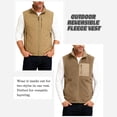 thumbnail image 4 of CharmCyan Men's Outdoor Fishing Vest, Lightweight Sleeveless Practical Workwear, With Added Fleece Suitable For Winter, Double-sided Wearable Khaki L, 4 of 8