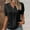 Black, variant on MTBLYS Short Sleeve Top Woman Comfort V-Neck Solid Color Basic Tee Shirt Breathable Loose Fit Button Dressy Casual Shirts Business Casual Tops for Women