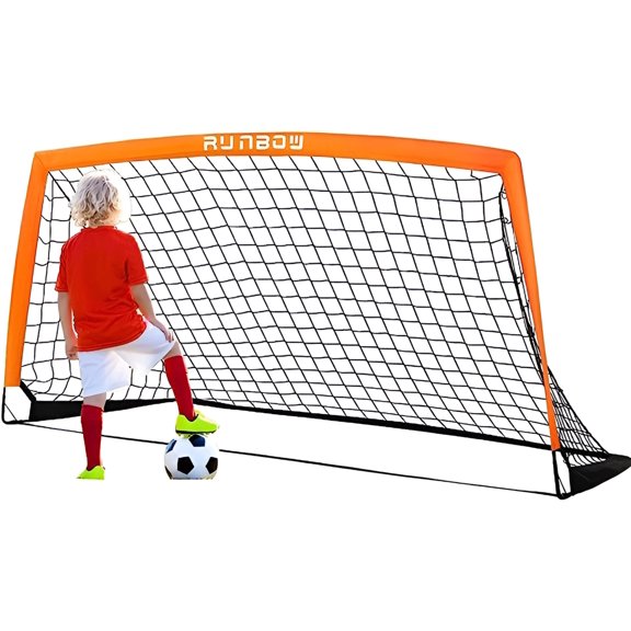 RUNBOW 6x4 ft Portable Kids Soccer Goal for Backyard Practice Soccer Net with Carry Bag
