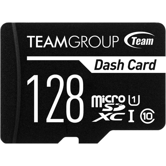 Team 128GB Dash Card microSDXC UHS-I/U1 Class 10 Memory Card with Adapter, Speed Up to 80MB/s (TDUSDX128GUHS03)