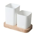 thumbnail image 1 of Organisateurs d'Ustensiles de Cuisine Caddy Organisateurs de Couverts avec Base en Bois Grande Capacité Compartiment Rangement Grande Ouverture Design Caddy d'Ustensiles de Cuisine 2 Compartiments, 1 of 1