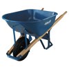 Steel Contractors Wheelbarrow, 6 cu ft, 1 Pneumatic 2-Ply, B.B., Blue