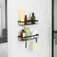 thumbnail image 2 of Era Aldo Wall Mount Shampoo Caddy, Adhesive, 2 Pack Matte Black, 2 of 4